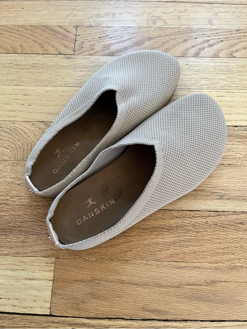 Danskin Beige Knit Slip-On Mules